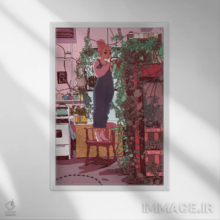 تابلو دکوراتیو مراقبت از خود اثر لوسی میشل - نمای قابدار سفید