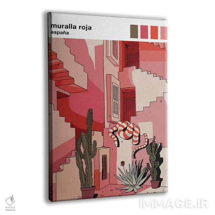 تابلو دکوراتیو لا مورالیا روخا اثر لوسی میشل - نمای پرسپکتیو محصول