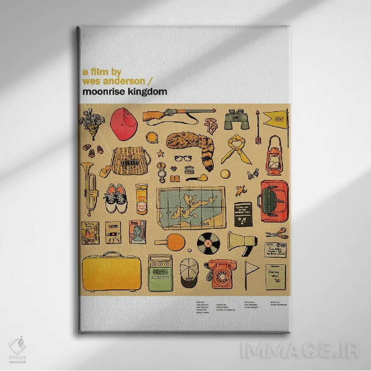 تابلو دکوراتیو پادشاهی برآمد ماه، وس اندرسون اثر لوسی میشل - نمای روبهرو روی دیوار