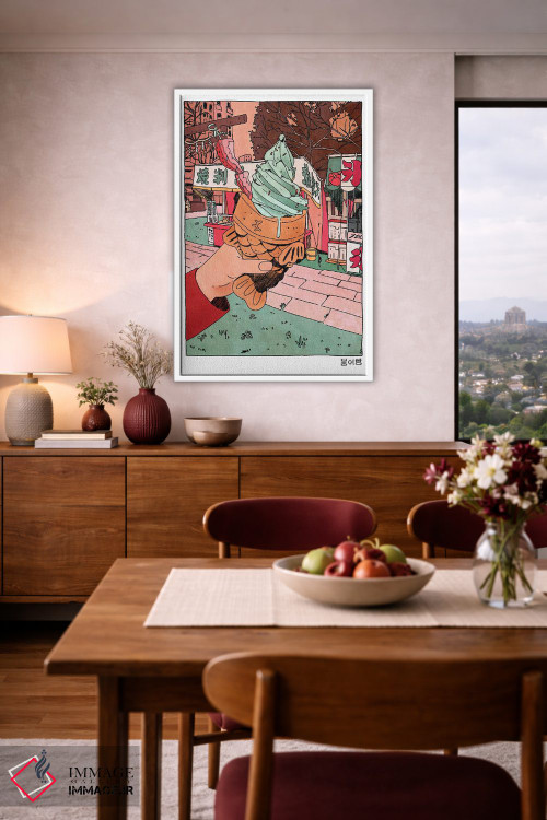 تابلو دکوراتیو نان ماهی کره ای / بستنی تایاکی اثر لوسی میشل - D3W