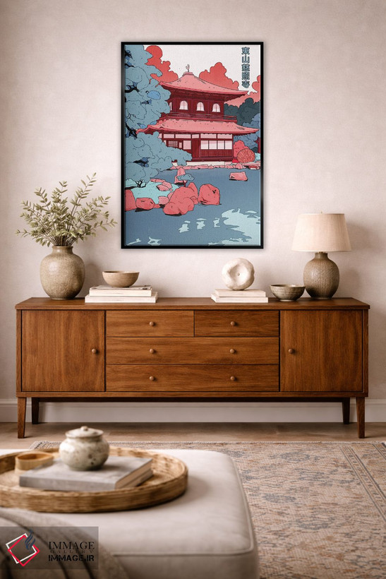 تابلو دکوراتیو Japan,معبد گینکاکوجی، ژاپن اثر لوسی میشل - D3B