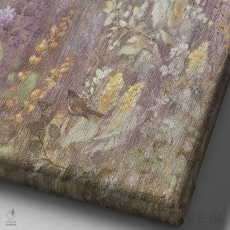 تابلو مدرن باغ گرگ ومیش اثر لیزا مری کیندلی - نمای نزدیک بافت بوم