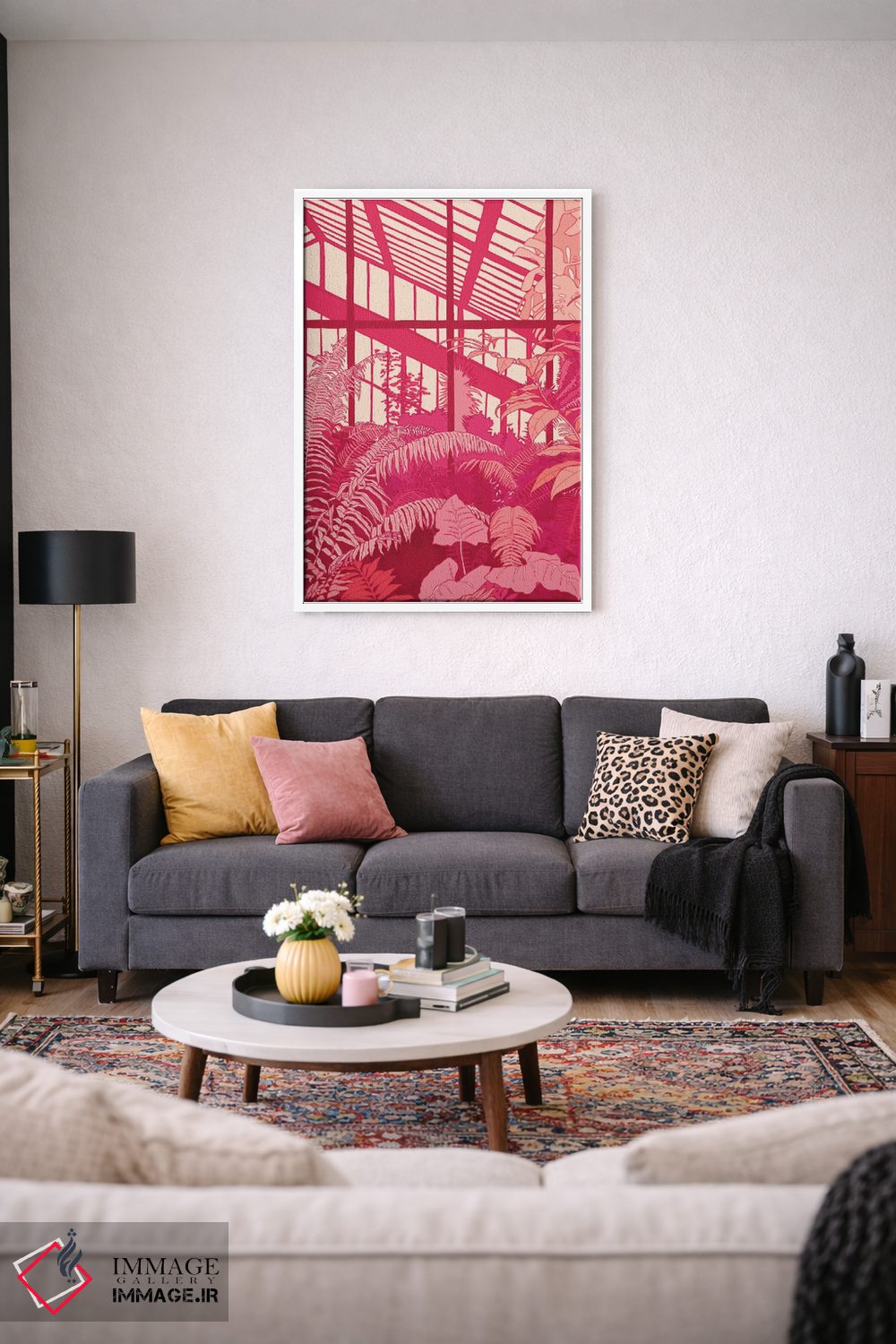 تابلو دکوراتیو گلخانه صورتی اثر لوسی میشل - D3W