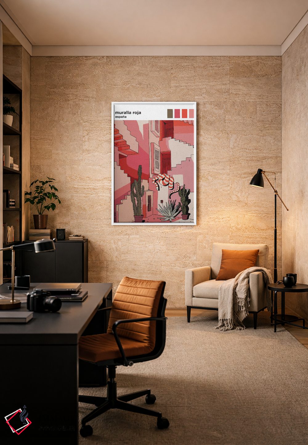 تابلو دکوراتیو لا مورالیا روخا اثر لوسی میشل - D5W