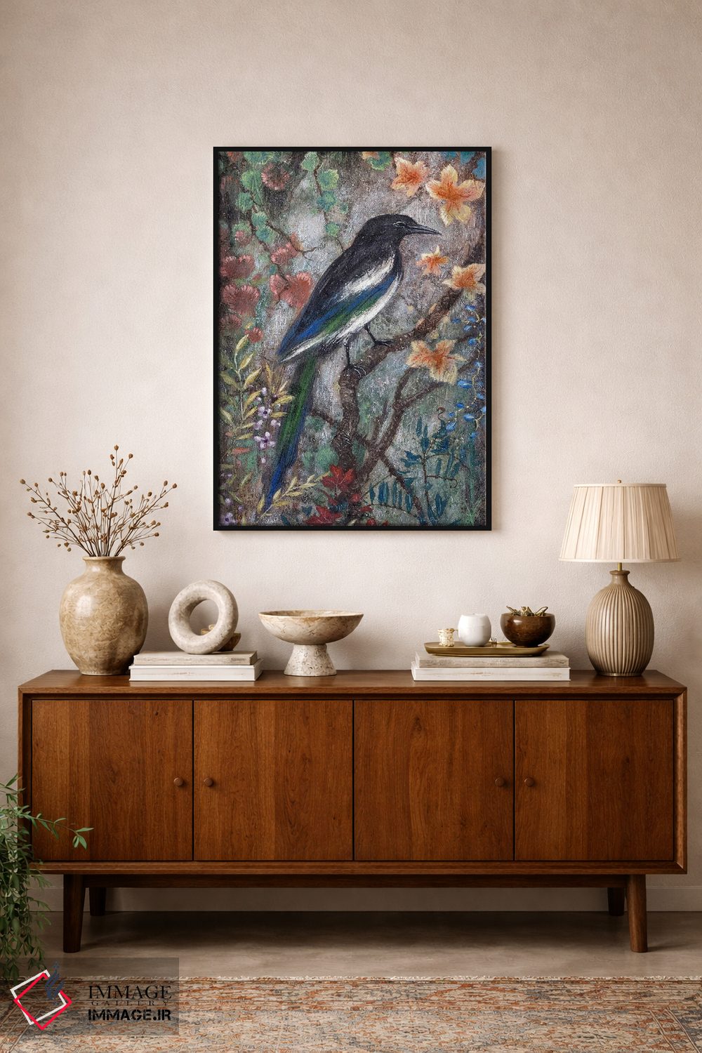 تابلو دکوراتیو کلاغ زاغی اثر لیزا مری کیندلی - D1B