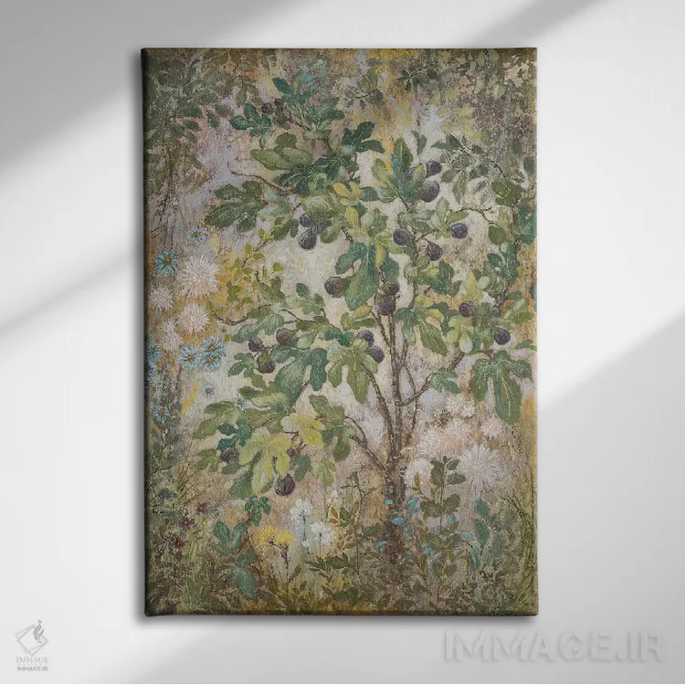تابلو مدرن درخت انجیر اثر لیزا مری کیندلی - نمای روبهرو روی دیوار