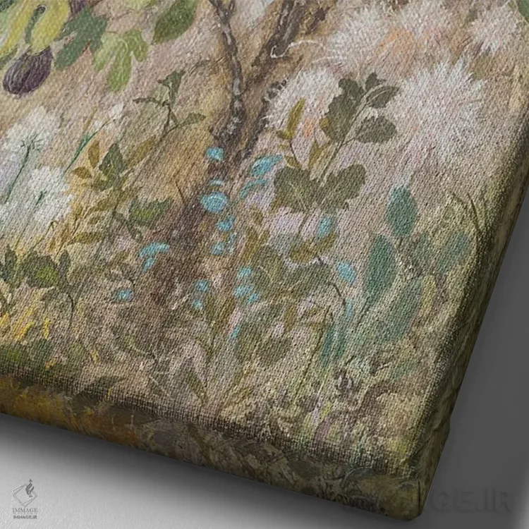 تابلو مدرن درخت انجیر اثر لیزا مری کیندلی - نمای نزدیک بافت بوم