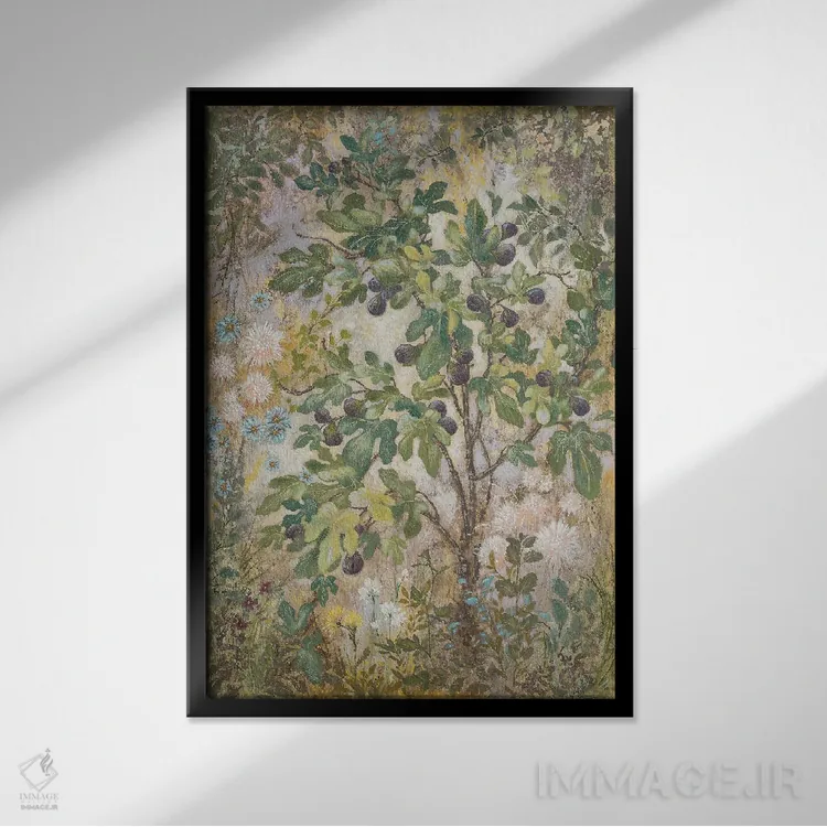 تابلو مدرن درخت انجیر اثر لیزا مری کیندلی - نمای قابدار مشکی