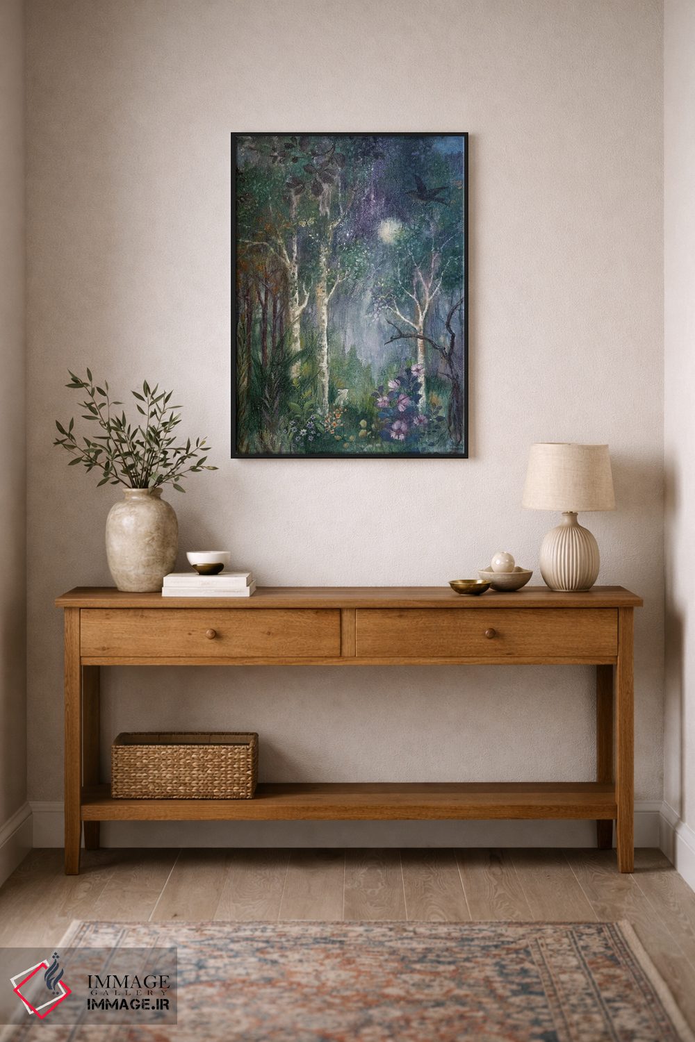 تابلو دکوراتیو خرگوش ماه اثر لیزا مری کیندلی - D1B