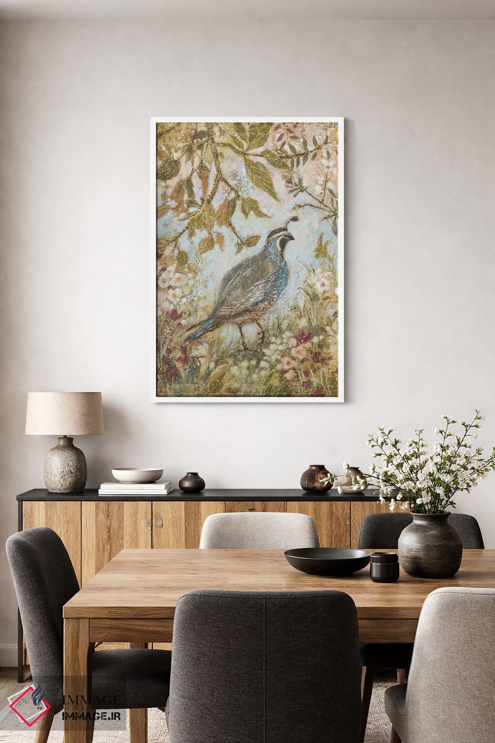 تابلو مدرن بلدرچین بیرون می آید اثر لیزا مری کیندلی - D3W