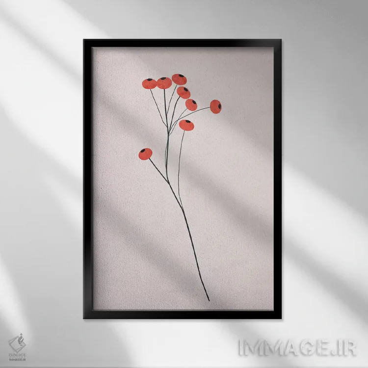 تابلو مینیمال میوه های زمستانی اثر لیمو - نمای قابدار مشکی
