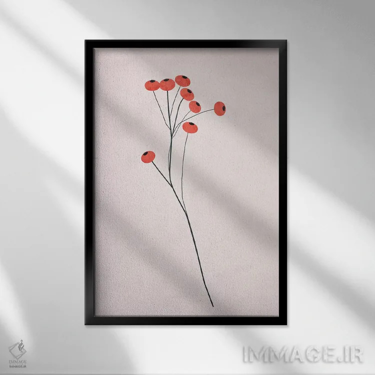 تابلو مینیمال میوه های زمستانی اثر لیمو - نمای قابدار مشکی