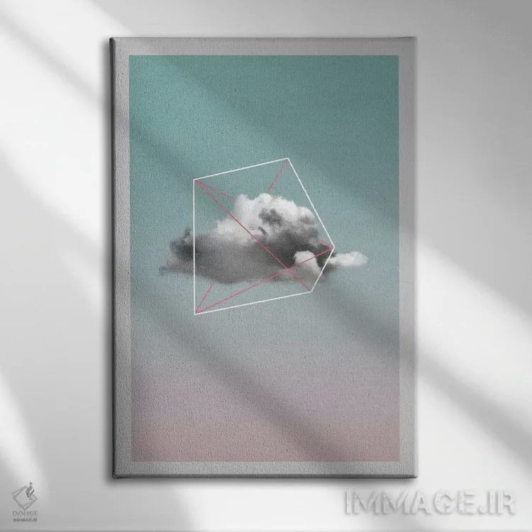 تابلو انتزاعی "ذخیره سازی ابری ۱" اثر لیمو - نمای روبهرو روی دیوار