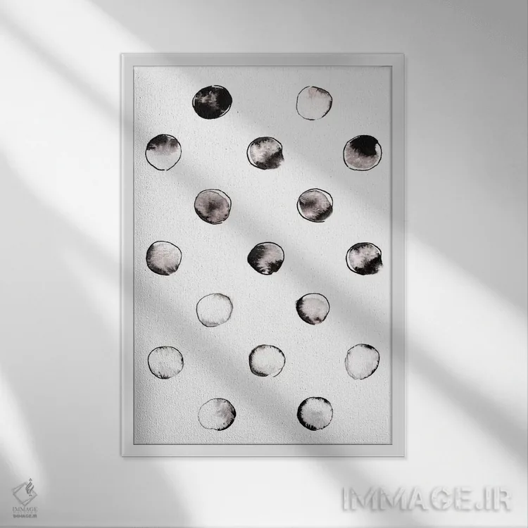 تابلو مینیمال "دایره ها" اثر لیمو - نمای قابدار سفید
