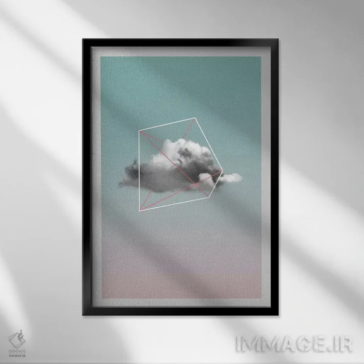 تابلو انتزاعی "ذخیره سازی ابری ۱" اثر لیمو - نمای قابدار مشکی