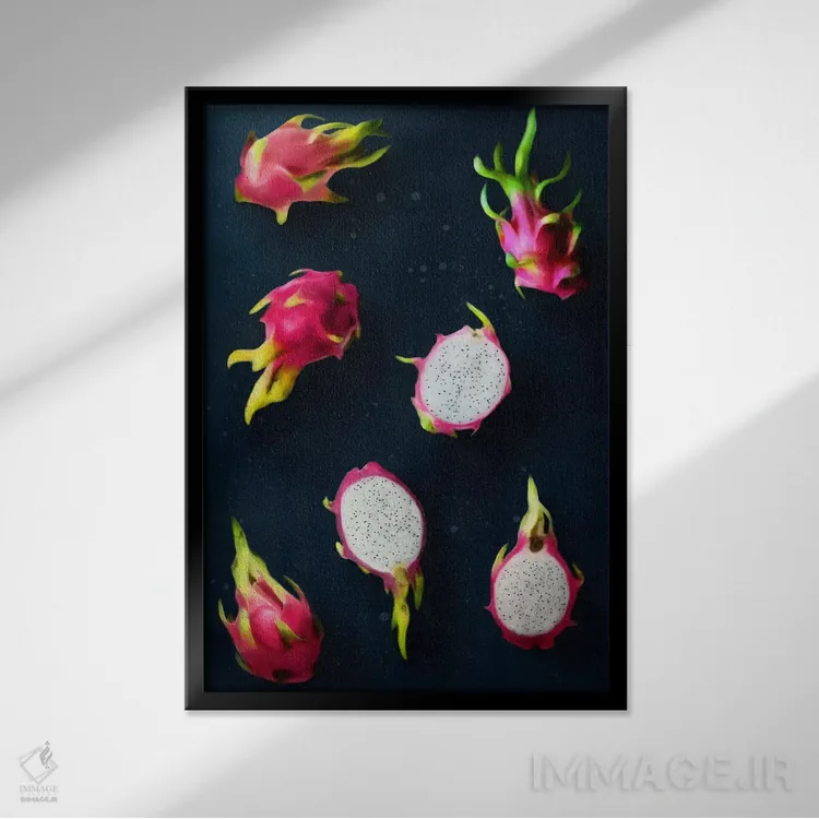 تابلو مینیمال "میوه ۷" اثر لیمو - نمای قابدار مشکی