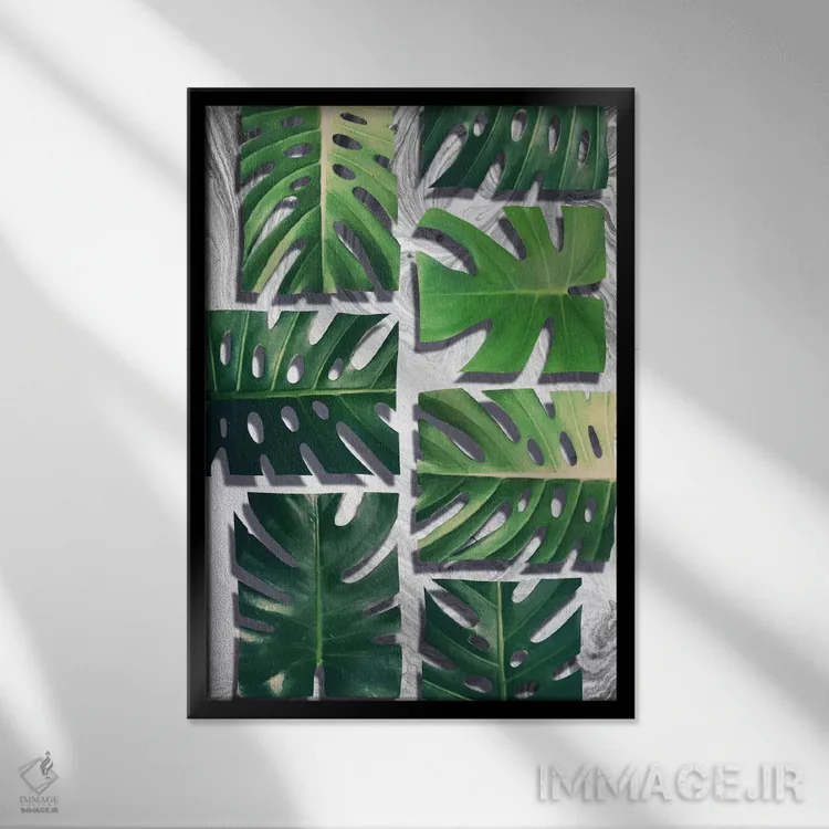 تابلو مدرن مونسترا دلیشیوزا اثر لیمو - نمای قابدار مشکی