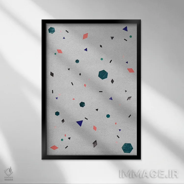 تابلو مینیمال هزارنگار اثر لیمو - نمای قابدار مشکی