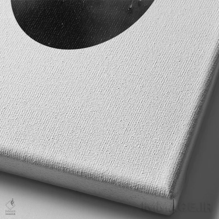 تابلو مینیمال ماه و خورشید اثر لیمو - نمای نزدیک بافت بوم