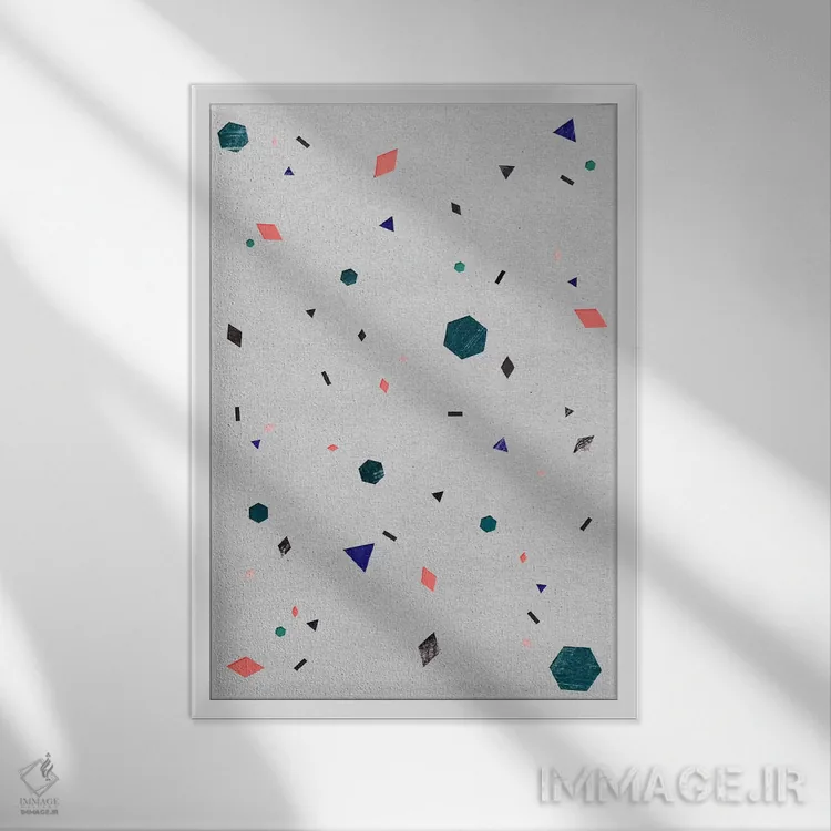 تابلو مینیمال هزارنگار اثر لیمو - نمای قابدار سفید