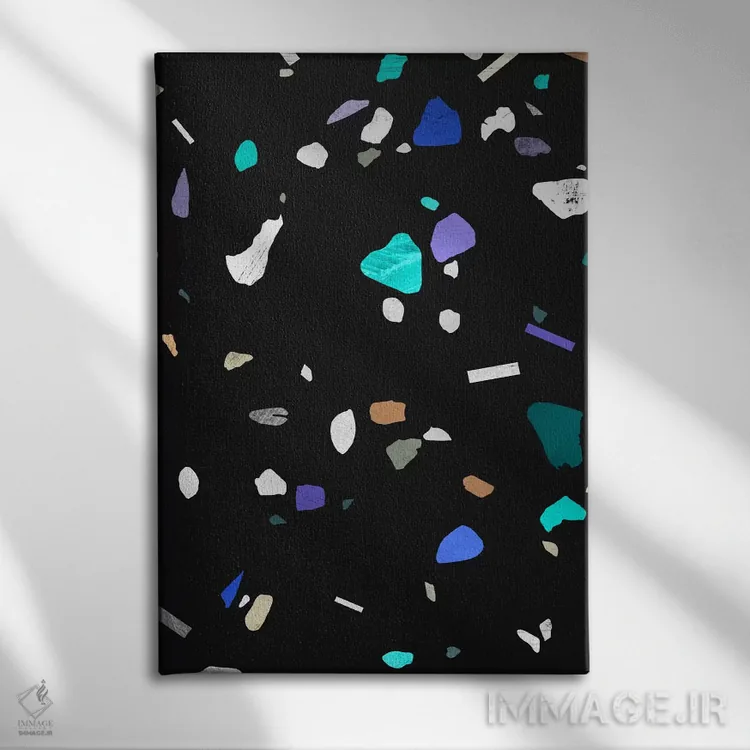 تابلو انتزاعی ترازوی نقاشی شده II اثر لیمو - نمای روبهرو روی دیوار