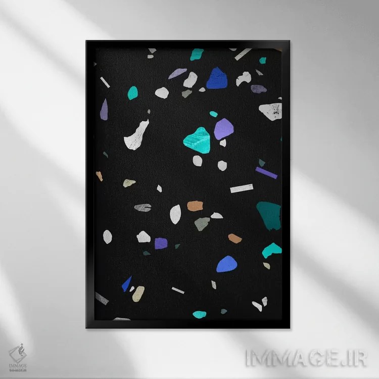 تابلو انتزاعی ترازوی نقاشی شده II اثر لیمو - نمای قابدار مشکی