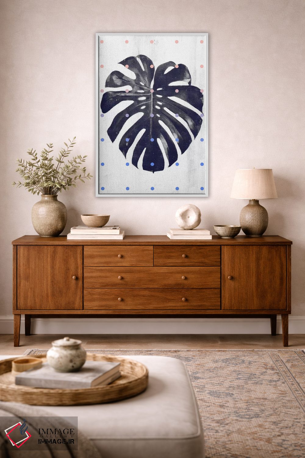 تابلو مدرن مونسترا و نقطه ها اثر لیمو - D2W