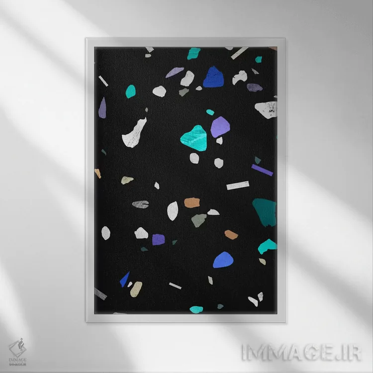 تابلو انتزاعی ترازوی نقاشی شده II اثر لیمو - نمای قابدار سفید