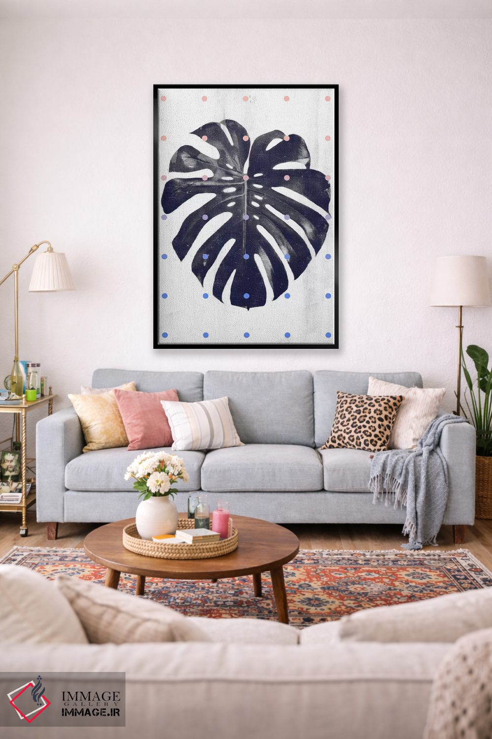 تابلو مدرن مونسترا و نقطه ها اثر لیمو - D1B