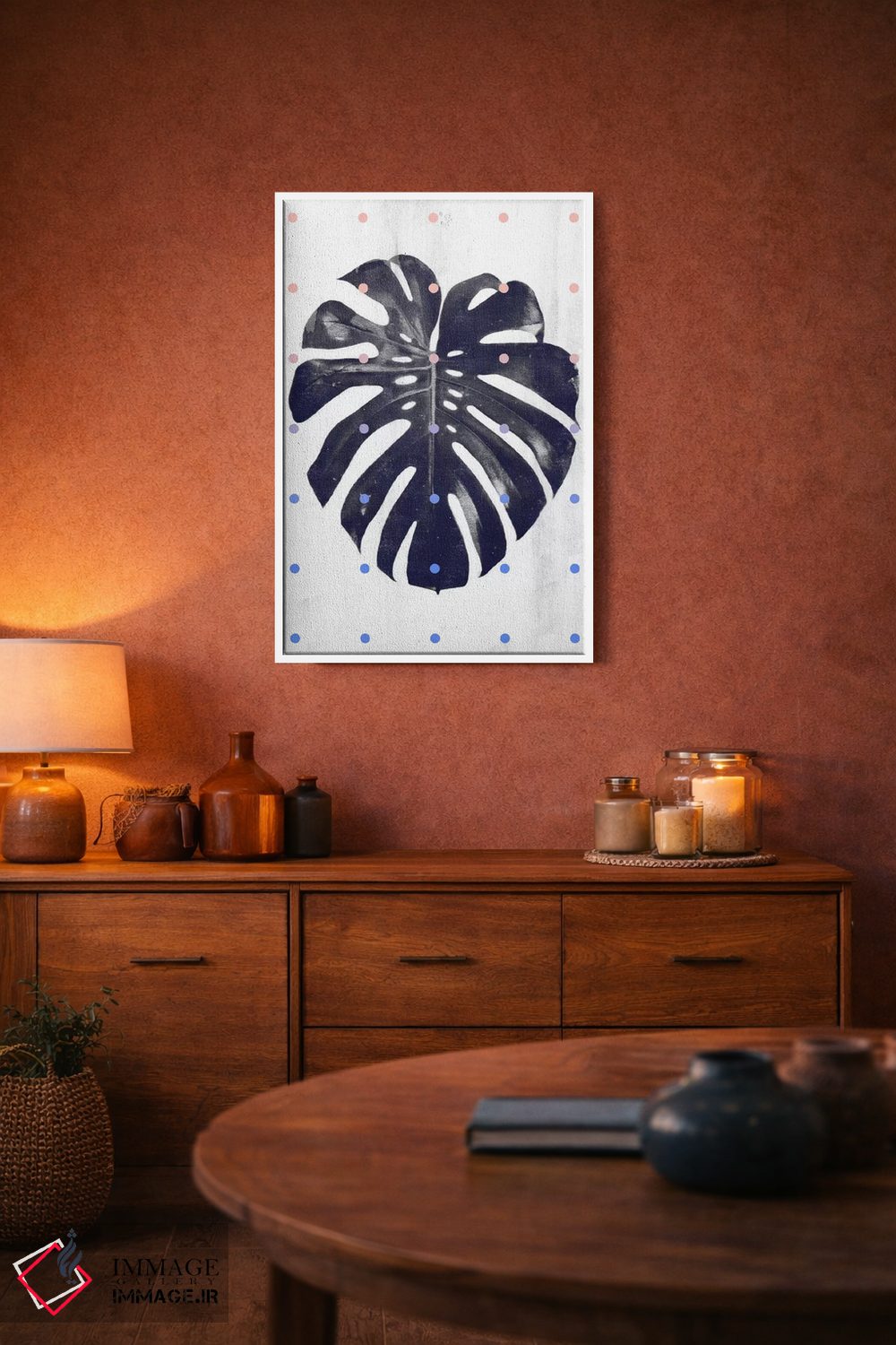 تابلو مدرن مونسترا و نقطه ها اثر لیمو - D3W