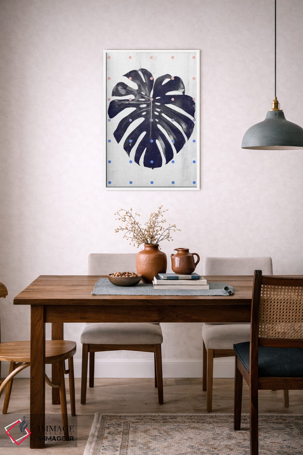 تابلو مدرن مونسترا و نقطه ها اثر لیمو - D5W