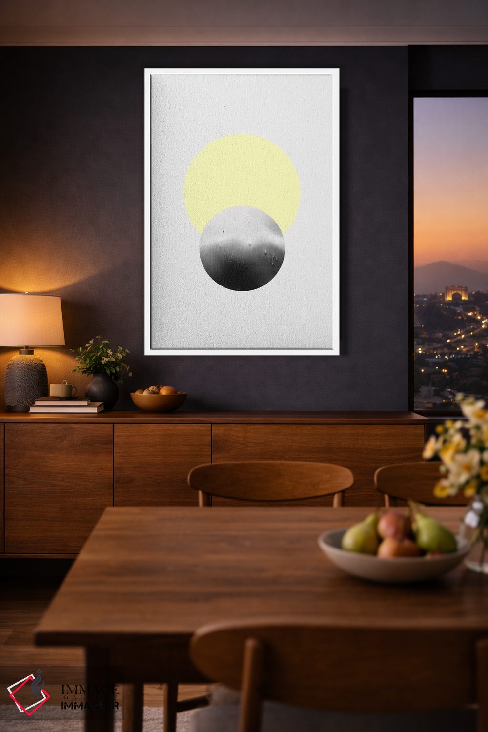 تابلو مینیمال ماه و خورشید اثر لیمو - D3W