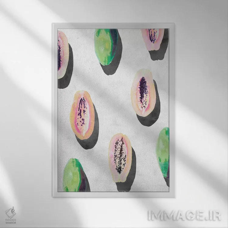تابلو مینیمال میوه XI-I اثر لیمو - نمای قابدار سفید