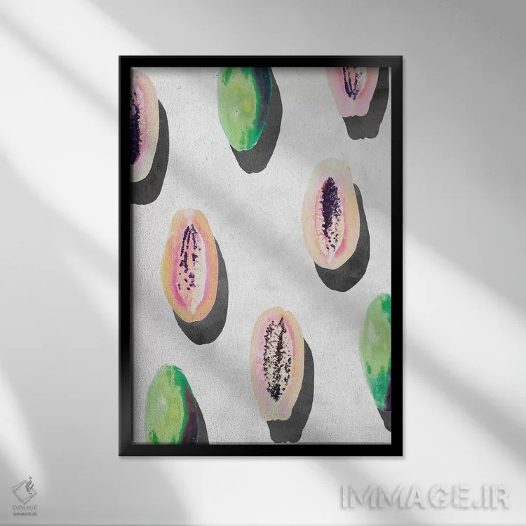 تابلو مینیمال میوه XI-I اثر لیمو - نمای قابدار مشکی
