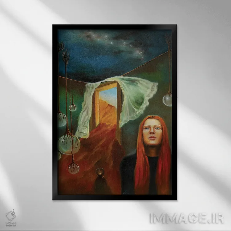 تابلو دکوراتیو غبار ستاره اثر اباورا لومولر - نمای قابدار مشکی