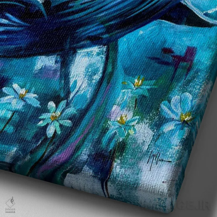 تابلو دکوراتیو آزادی بی باک است اثر لیندا مک کلور - نمای نزدیک بافت بوم