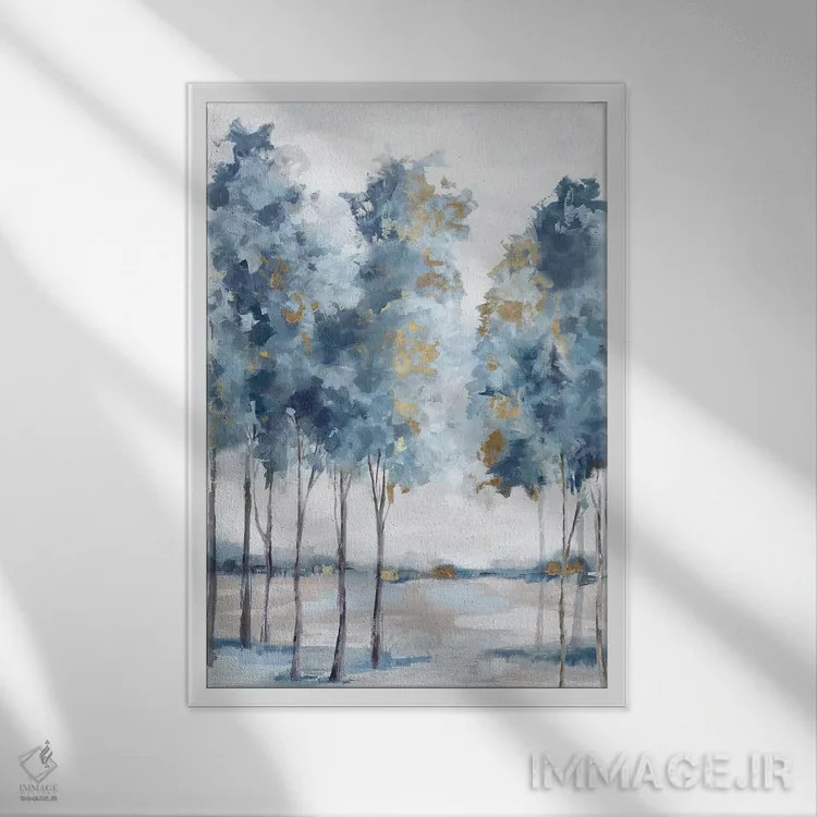 تابلو انتزاعی جنگل نیروی دریایی اثر لونا ماویس - نمای قابدار سفید