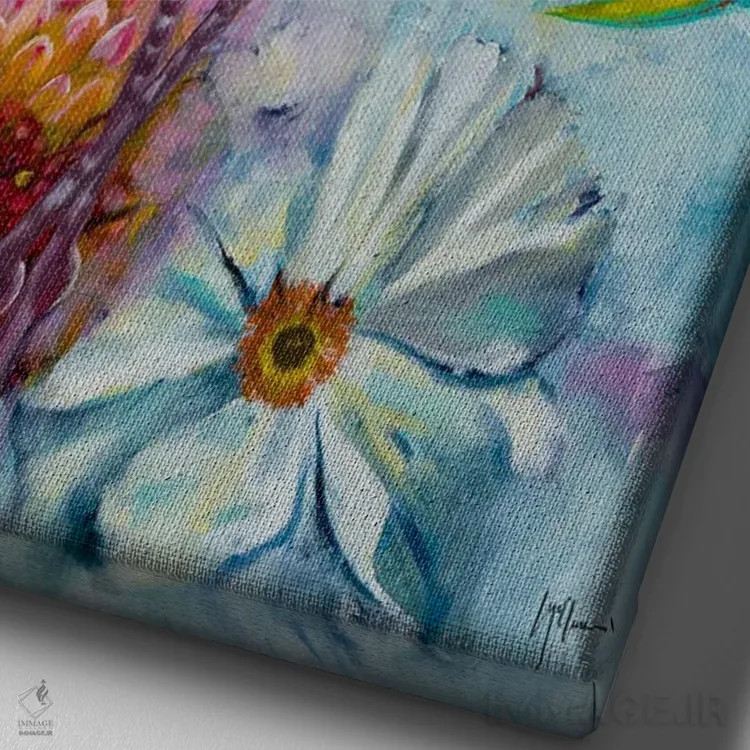 تابلو دکوراتیو برای همیشه اثر لیندا مک کلور - نمای نزدیک بافت بوم