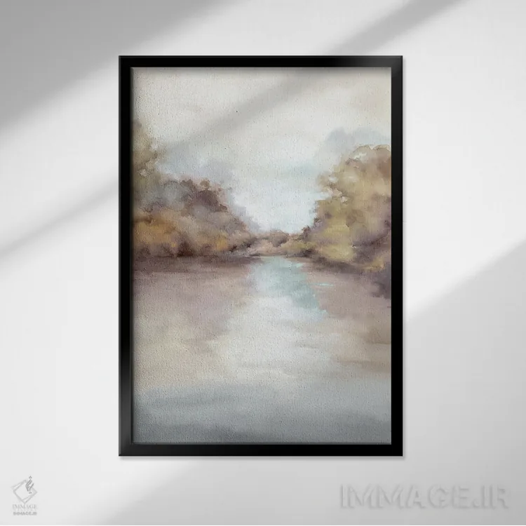 تابلو مینیمال واحه آرامش II اثر لونا ماویس - نمای قابدار مشکی