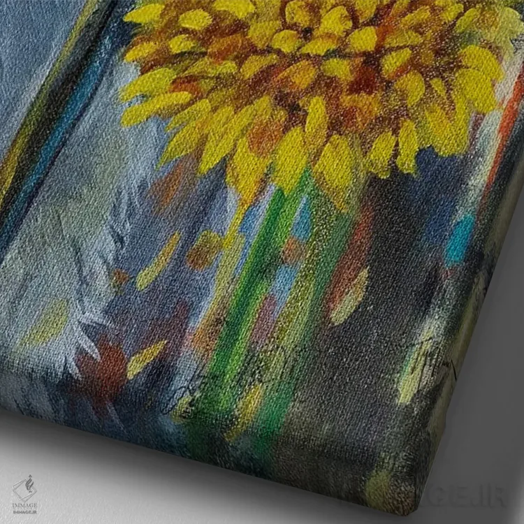 تابلو دکوراتیو فک و مگنولیا اثر لیندا مک کلور - نمای نزدیک بافت بوم