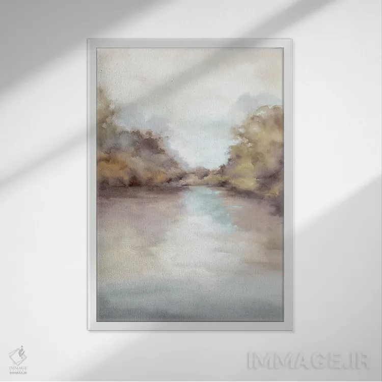 تابلو مینیمال واحه آرامش II اثر لونا ماویس - نمای قابدار سفید