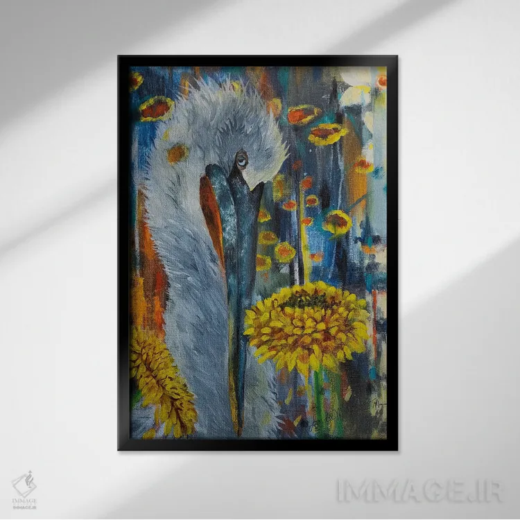 تابلو دکوراتیو فک و مگنولیا اثر لیندا مک کلور - نمای قابدار مشکی