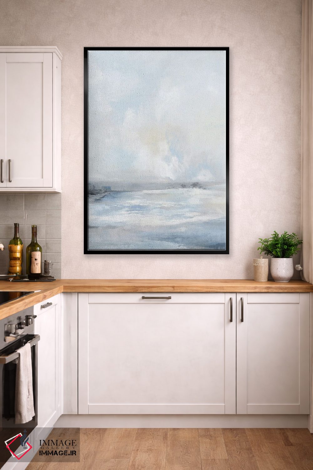 تابلو مینیمال دریای آبی نرم اثر لونا ماویس - D3B