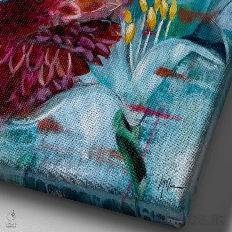 تابلو دکوراتیو فهمیدن اثر لیندا مک کلور - نمای نزدیک بافت بوم