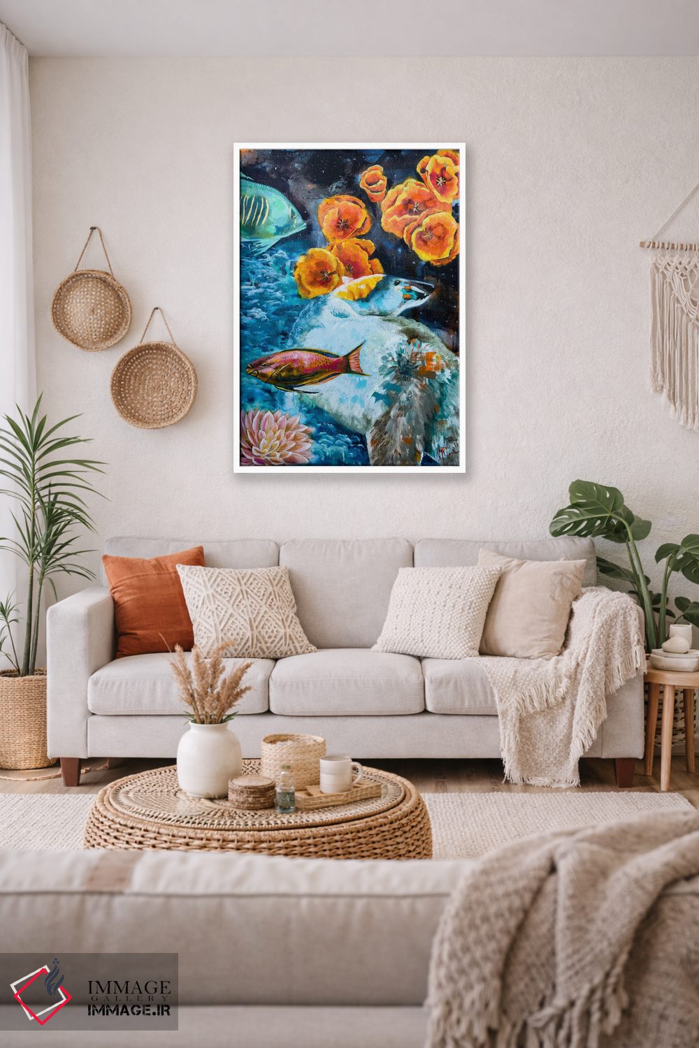 تابلو دکوراتیو خرس قطبی اثر لیندا مک کلور - D1W