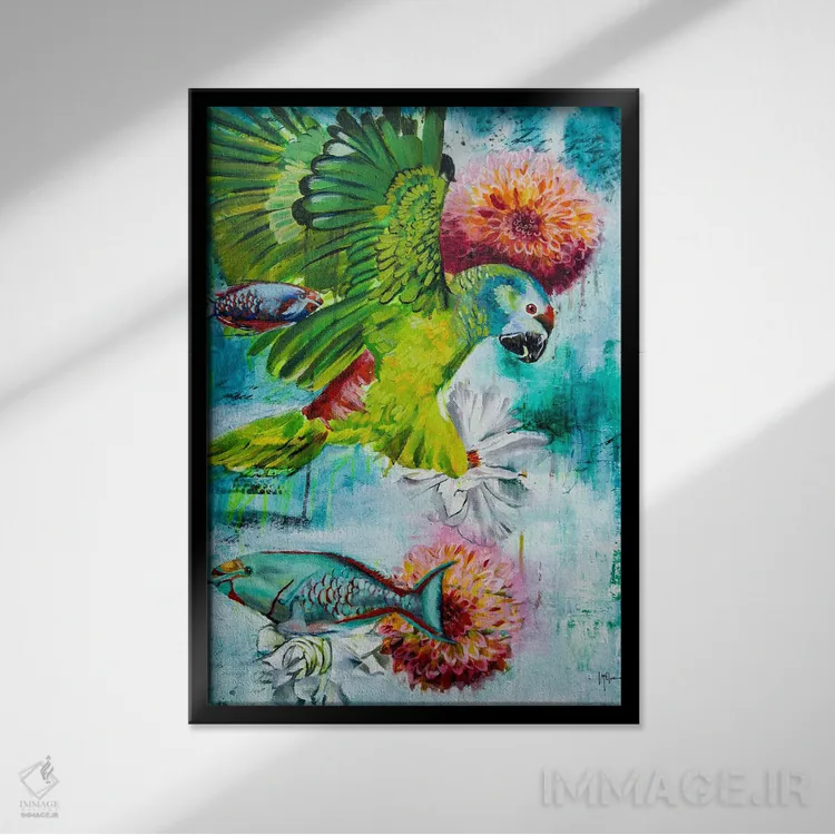 تابلو دکوراتیو هماهنگی اثر لیندا مک کلور - نمای قابدار مشکی