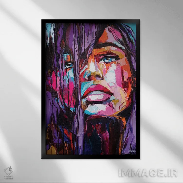 تابلو دکوراتیو برق زودگذر اثر لانا فری - نمای قابدار مشکی