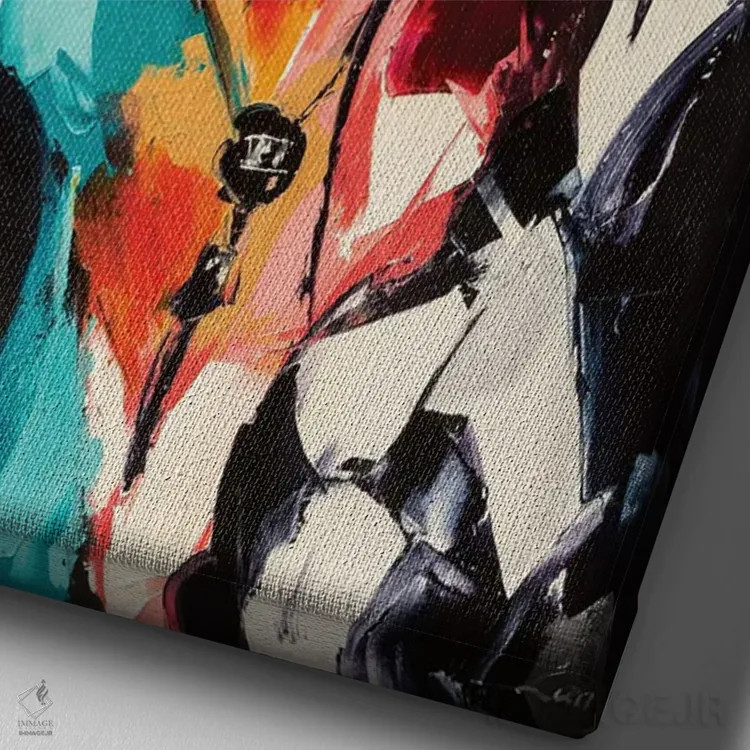 تابلو دکوراتیو مات اثر لانا فری - نمای نزدیک بافت بوم