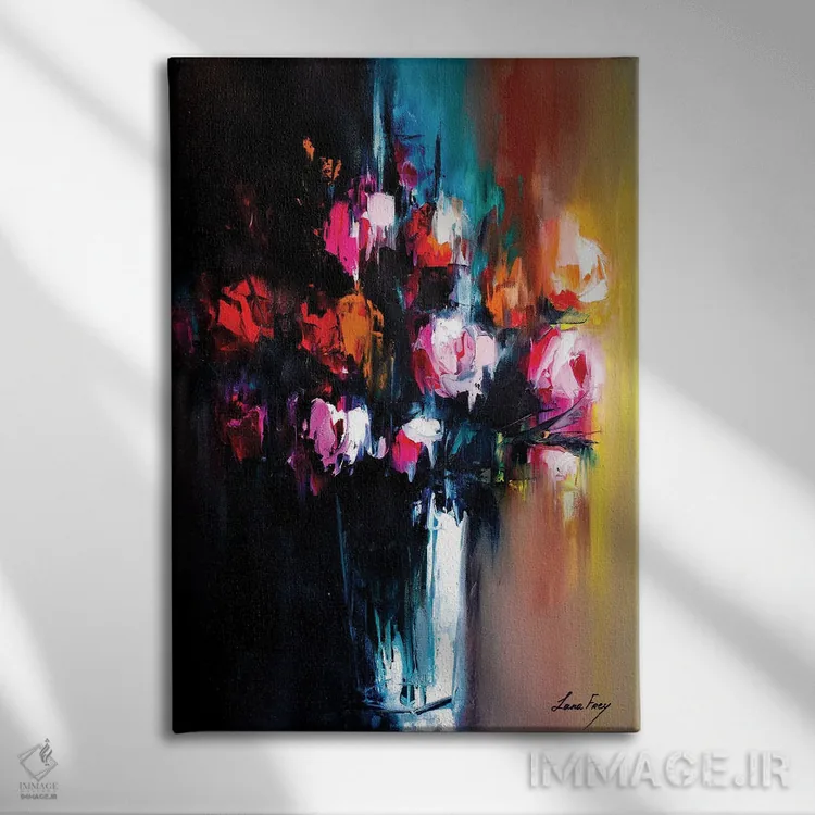 تابلو دکوراتیو سمفونی شیرین و تلخ اثر لانا فری - نمای روبهرو روی دیوار