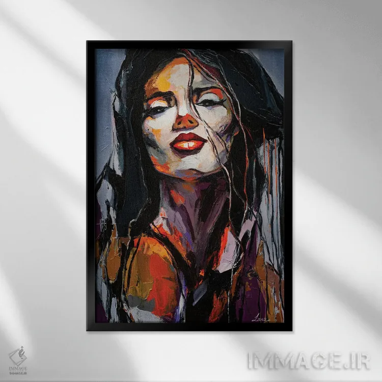 تابلو دکوراتیو پری دریایی اثر لانا فری - نمای قابدار مشکی